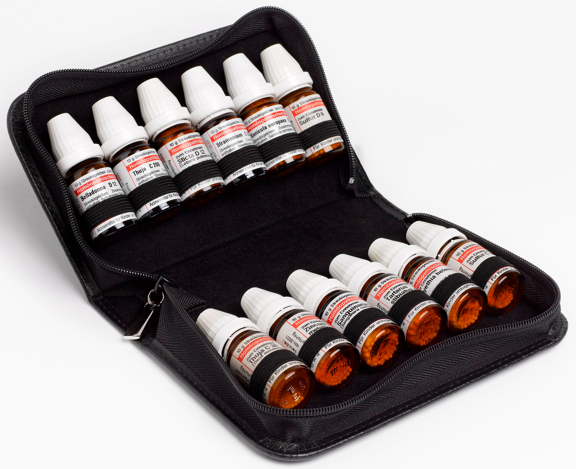 Hausapotheke für 12 DHU/Spagyra Flaschen, Öle, Essenzen oder Flüssigkeiten (10ml)