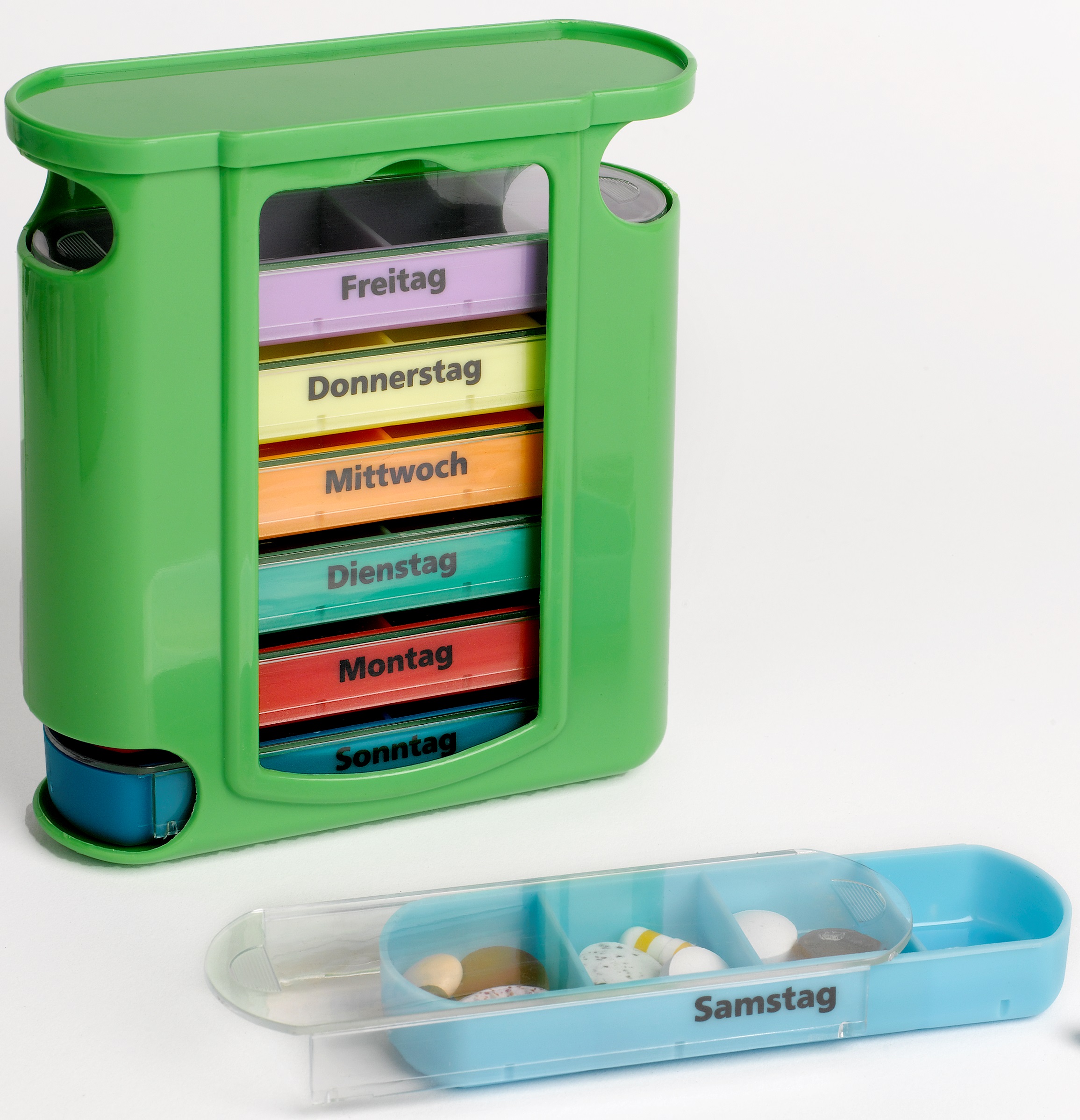 Pillendose 7 Tage | Medikamentenbox Wochenspender mit 7 Fächern | Praktischer Medikamentendosierer für Tabletten & Vitamine | Kompakte Tablettenbox für Alltag & Reisen